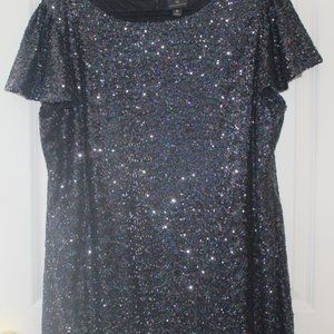 Worthington Sequin Dress with flutter sleeves